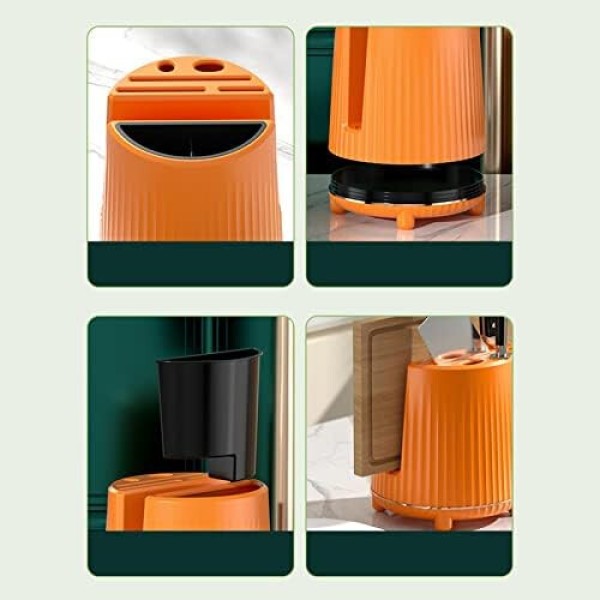 厨房收纳架 360 度旋转 大容量餐具架 带分隔板和多层设计 适用于餐具